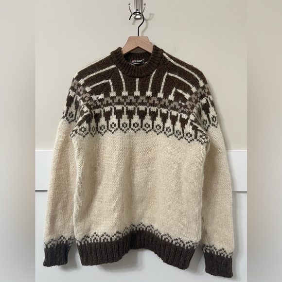 Samband of Iceland Vintage Fair Isle High Crewneck Wool Cozy Sweater Size Large - Picture 3 of 8